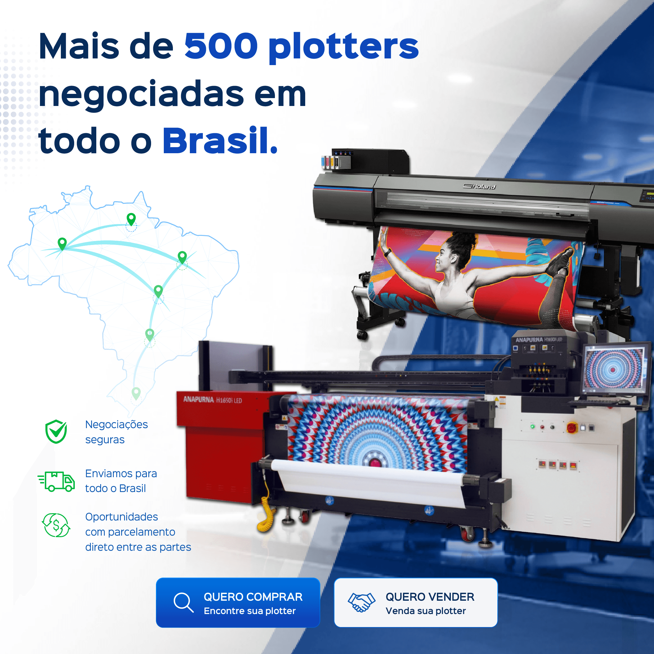 Compra e venda de plotters com intermediação da Liigo