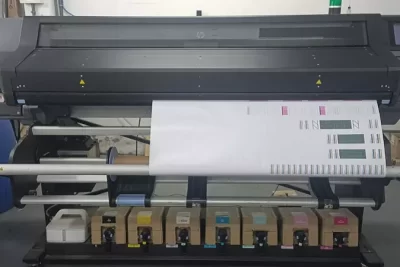 Impressora HP 570 Latex, largura de impressão de até 1625 mm.